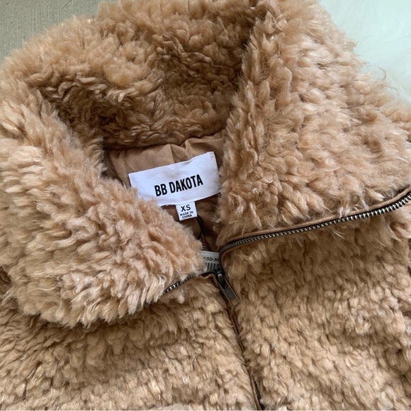 BB Dakota Brown Size XS Fuzzy Jacket Teddy Plush Soft Cozy Warm Coat New - Picture 7 of 16